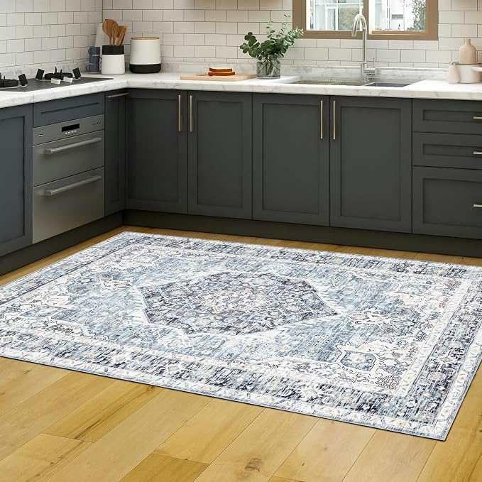 Area Rug 4×6, Vintage Boho Rug, Ultra-Soft Low Pile, Non Slip, Stain Resistant - Image 6