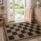 Vasofe 3x5 Plaid Rug, Jute Rugs, Washable Outdoor Indoor Checkered Carpets - Image 3