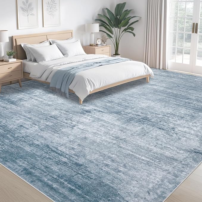 Area Rugs 8x10 Living Room: Washable Rug Modern Abstract Large Rugs Soft Non - Image 3