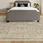 RUGGABLE Washable Vintage Area Rug – Kamran Ivory Opal 10x14, Stain-Resistant by RUGGABLE