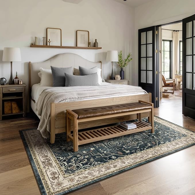 Distressed Vintage 5x7 Area Rugs - Image 3