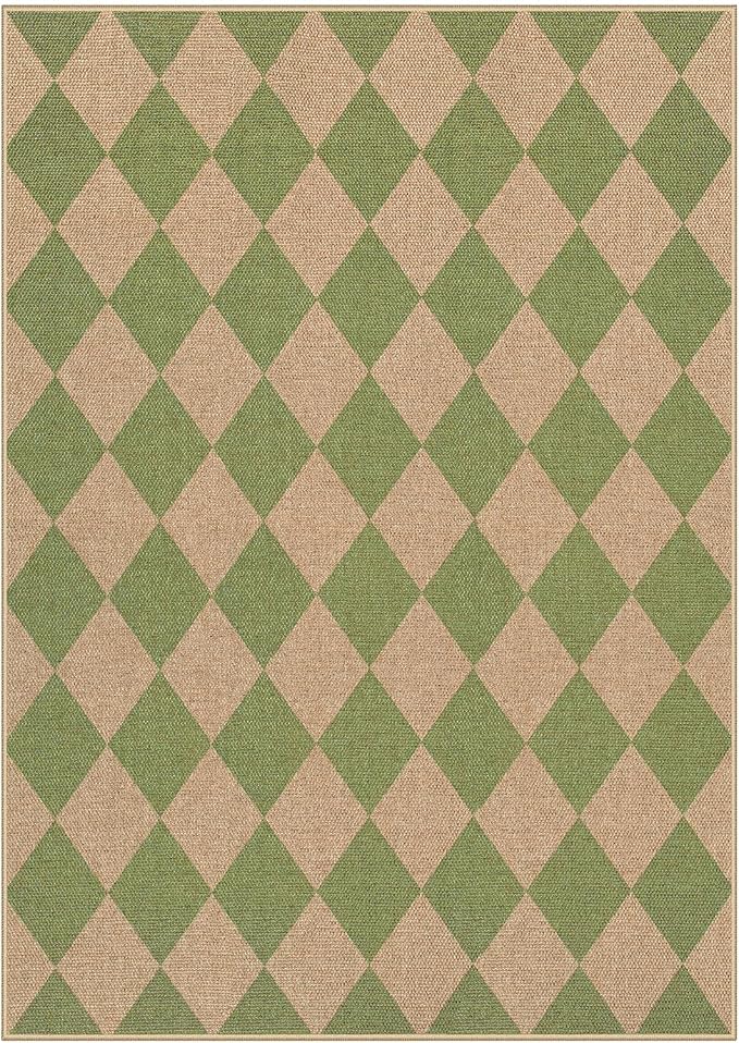 Lahome Checkered Washable Rugs 5x7, Farmhouse Non Slip Non Shedding Floor Carpet - Image 7