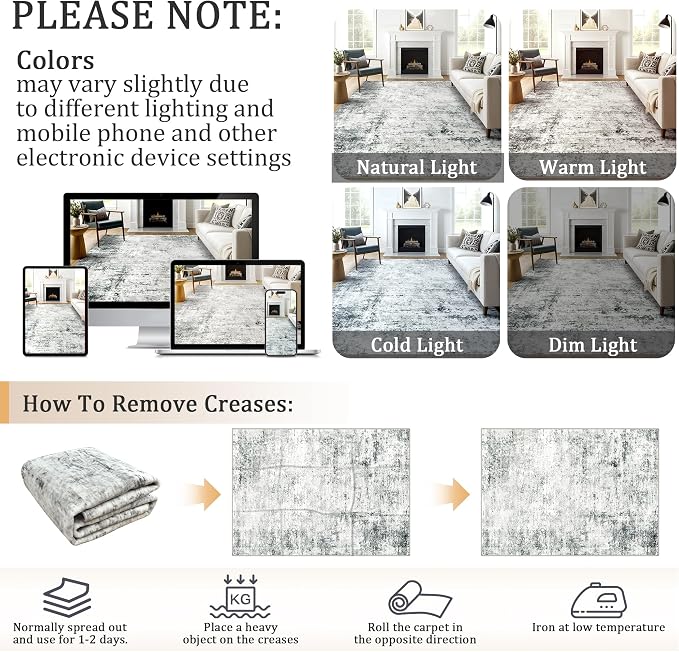 2x3 Machine Washable Area Rug for Entryway, Kids and Pets Friendly for Bedroom - Image 9