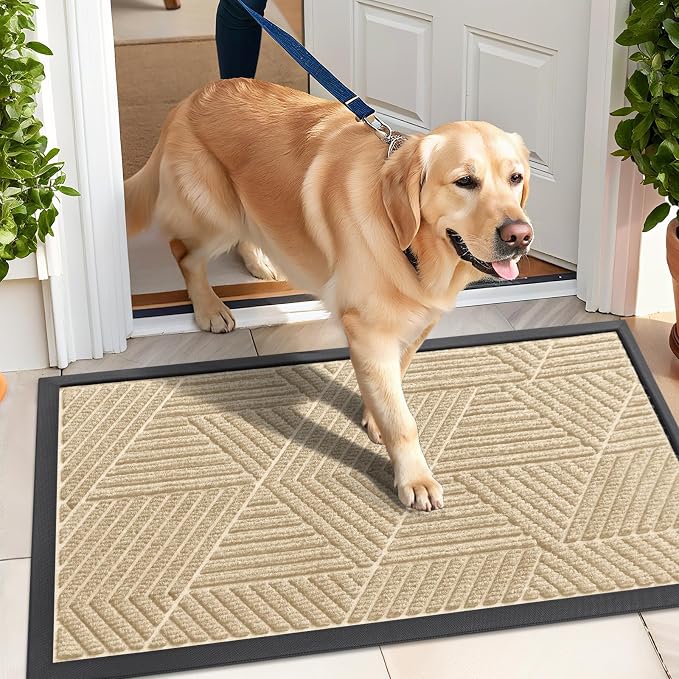 Kitinjoy Front Door Mat Outside Entrance, Sturdy Natural Dirt Trapper, Heavy - Image 7