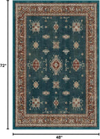 RUGGABLE Washable Vintage Area Rug – Verena Teal Blue 4x6, Stain-Resistant - Image 3