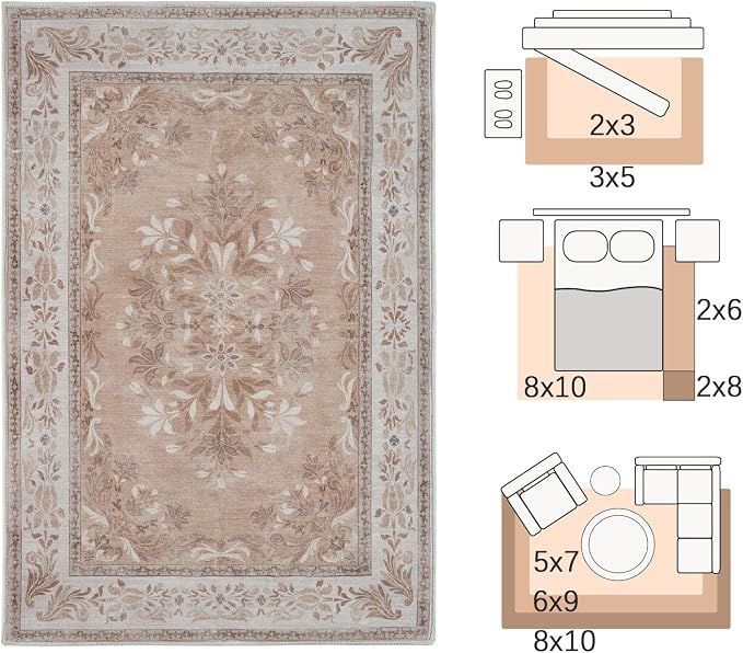 jinchan Floral 2x3 Rugs for Entryway - Image 2
