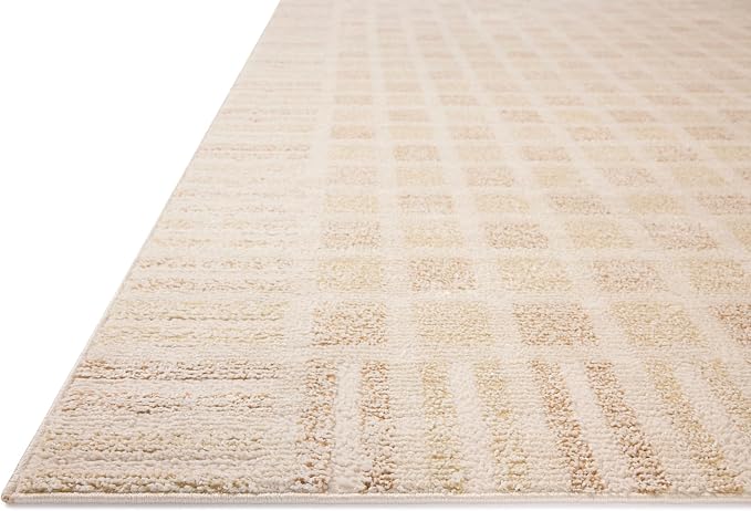 Loloi Chris Loves Julia Calvin Collection CLV-03 Bone/Natural 5'-3" x 5'-3" - Image 6