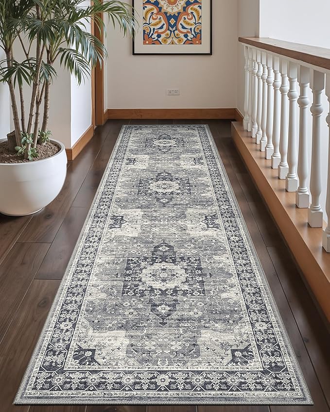 DEXI Hallway Runner Rug 3x7, Distressed Non Slip Runners Carpet, Boho Vintage - Image 5