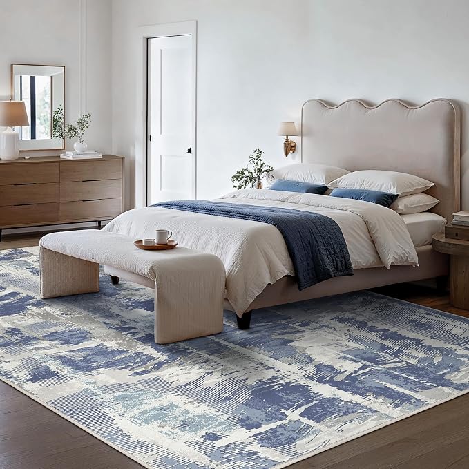 Washable Rug 8x10 Area Rug for Living Room Bedroom, Large Modern Abstract Rug - Image 7
