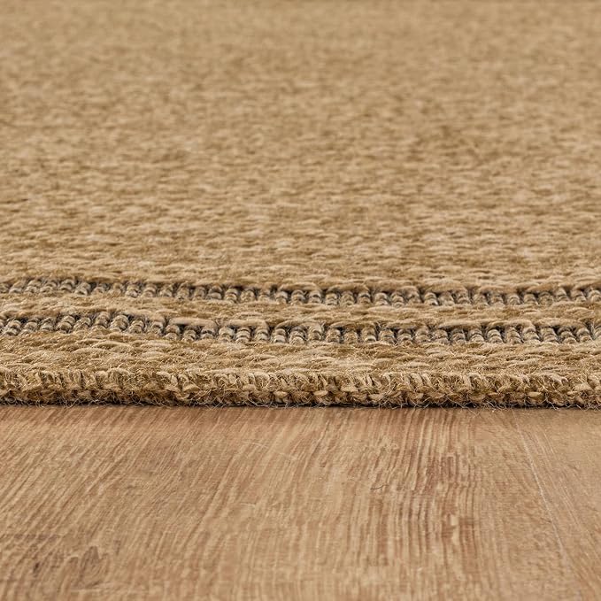 Easy Jute Rugs 9x12 Bordered Natural Color Living Room Indoor Outdoor Area Rug - Image 5