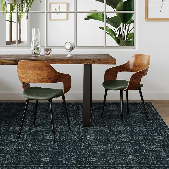 Lahome Washable Black Living Room Rug 6x9, Boho Dining Room Rugs - Image 2
