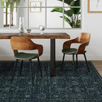 Lahome Washable Black Living Room Rug 6x9, Boho Dining Room Rugs - Image 2