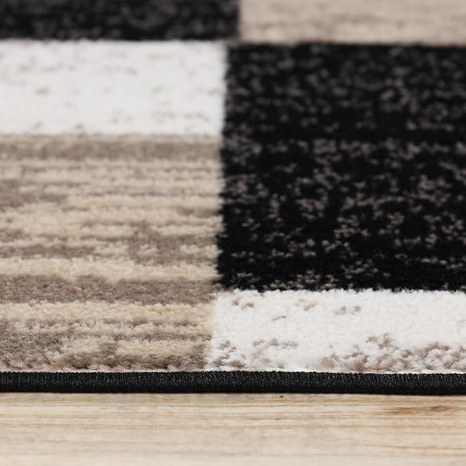 Superior Indoor Area Rug, Jute Backed, Modern Geometric Patchwork Floor Decor - Image 6