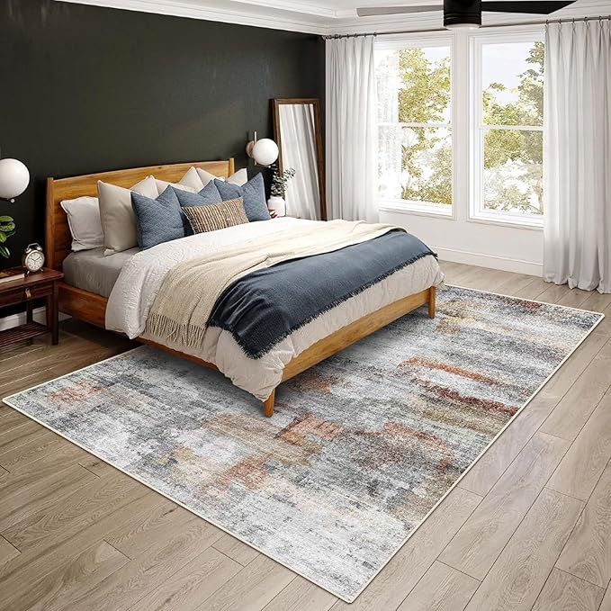vivorug Grey 9x12 Area Rugs for Living Room, Non Slip Machine Washable Modern - Image 6