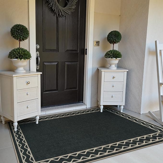 OJIA Easy Jute Front Door Mats Outdoor Rug 3x5 Washable Rugs by OJIA