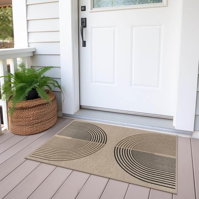 Easy Jute Rainbow Entryway Rug, 2x3 Washable Non-Slip Indoor Outdoor Doormat - Image 5