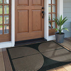 Lahome Modern Rainbow Easy Jute Outdoor Patio Rug, 3x5 Black Washable Rugs - Image 2