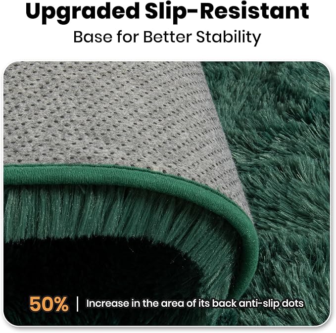 Zentavio Emerald Green Rugs for Bedroom 5x8 Dark Green Area Rugs for Living - Image 3