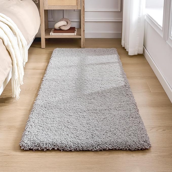 Gray Bathroom Runner Rug 24x59 Non Slip Fluffy Long Bath Mat - Image 9