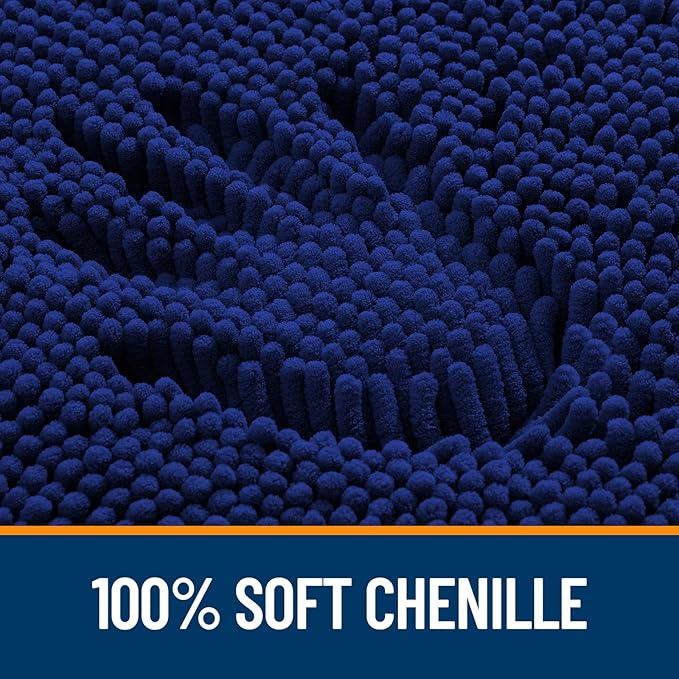 OLANLY Bathroom Rugs 70x46, Extra Soft Absorbent Chenille Bath Rugs, Rubber - Image 3
