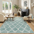 Lahome 5x7 Area Rug Green Rug Low Pile Indoor Washable Rugs by Lahome