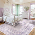 Wonnitar Floral Print 8x10 Washable Rug, Ultra-Thin Non Slip Soft 8 x 10 Large - Image 6