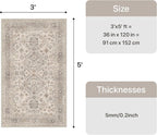 Bavni 3x5 Area Rug for Living Room Bedroom, Washable Boho Print Vintage - Image 2
