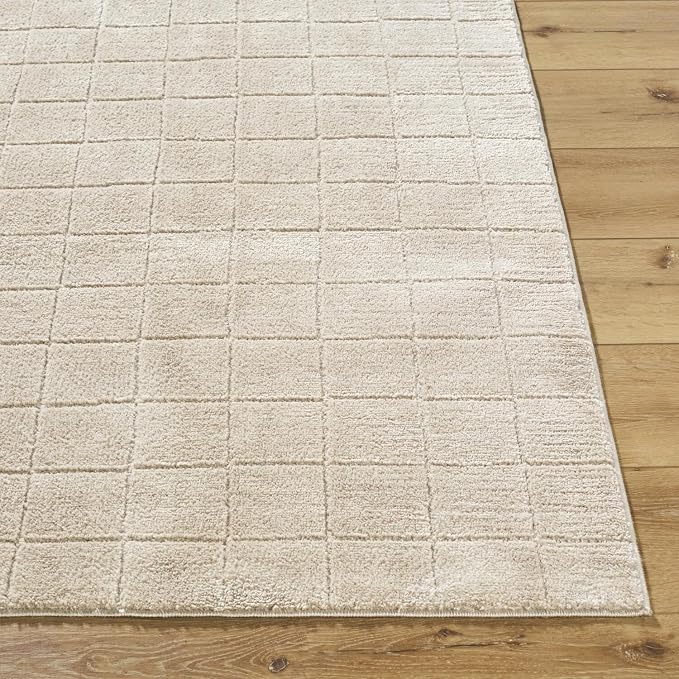 Livabliss x Our PNW Home Cascade Minimalist Grid Area Rug, Light Beige - Image 2