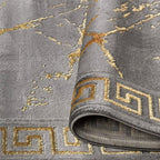 GLORY RUGS Area Rugs Marble 4x5 Grey Gold Carpet Modern Abstract Rug Living - Image 4