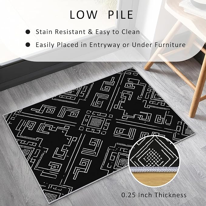 Geometric Rug, Washable 4x5 Rug - Image 4