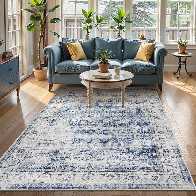 Lahome Washable Rugs 5x7 Area Rugs, Retro Distressed Non Slip Throw Carpet - Image 9