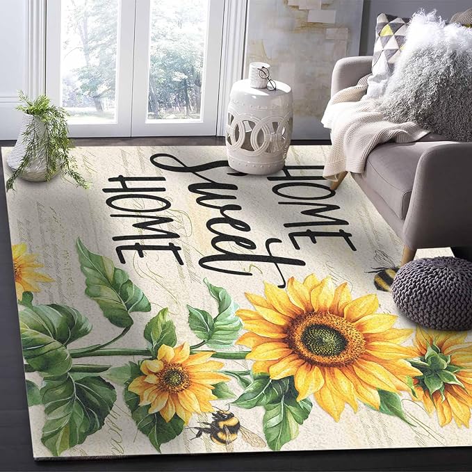 Summer Sunflowers Rectangular Area Rugs - Image 5