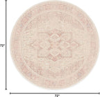 RUGGABLE Washable Area Rug – Kamran Soft Pink 6 ft Round, Stain-Resistant - Image 3