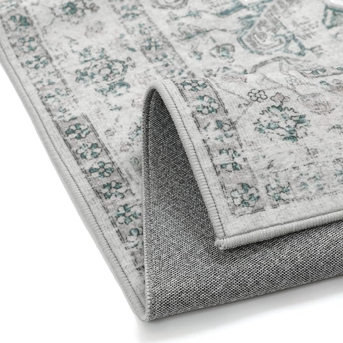 Blue 2x6 Runner Rug Vintage Area Carpet Hallway Indoor Kitchen Washable Low - Image 8
