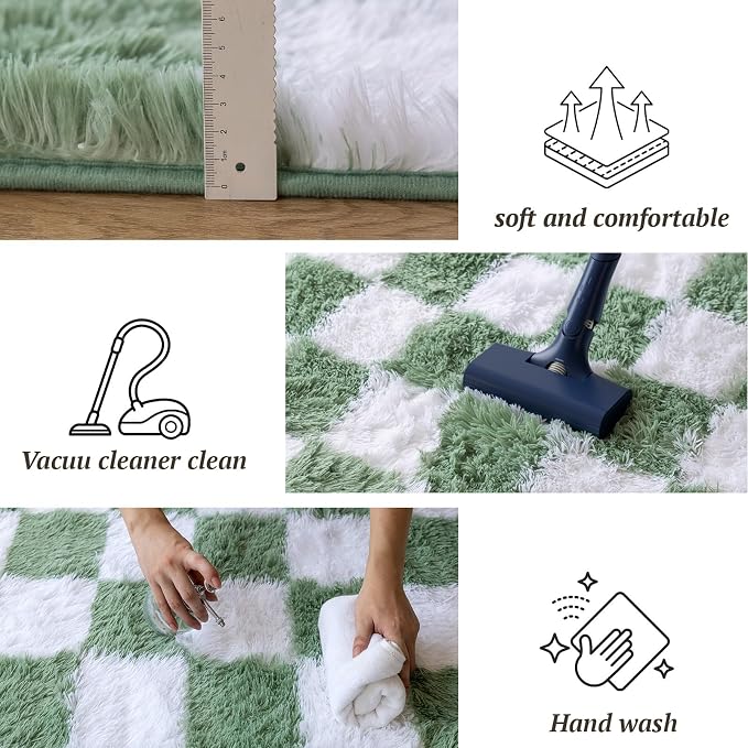 5x7 Area Rugs for Living Room Bedroom, Soft Fluffy Shaggy Bedside Rug, Indoor - Image 5