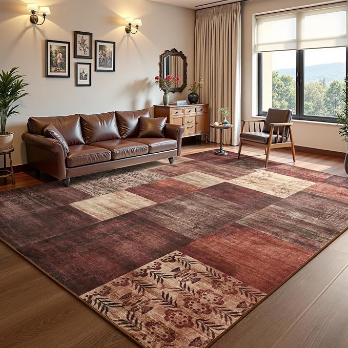 DweIke Washable Area Rugs for Living Room, 4x6 Soft Bedroom Rugs, Geometric - Image 2