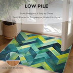 5x7 Geometric Zigzag Rugs for Bedroom Decor, Washable Green Chevron Pattern - Image 7