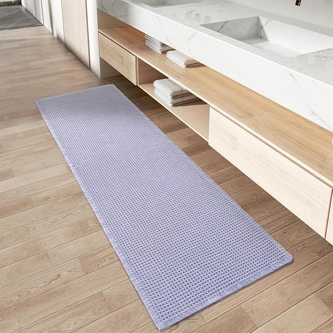 Upgraded Waffle Runner Rug Super Absorbent Non Slip Bath Mats by AMOAMI
