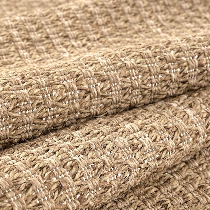 Easy Jute Rugs 2x7 Natural Color Living Room Indoor Outdoor Runner Rug - Image 5