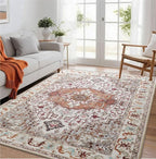 Large Area Rugs 8x10, Washable Vintage Rugs -Low Pile, Soft Plush Rugs - Image 3