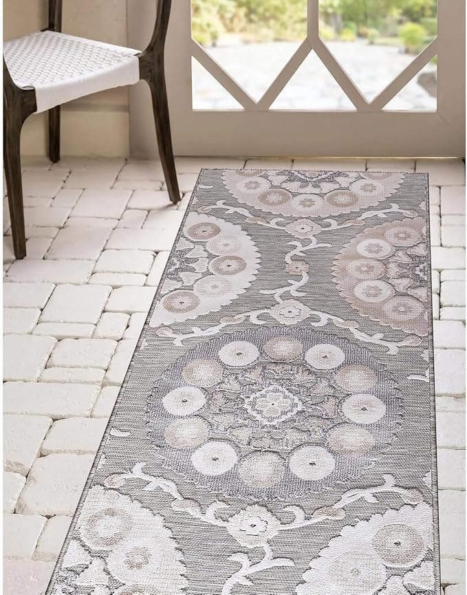 CAMILSON Runner Outdoor Rugs Oriental Retro Traditional Floral Medallion Area - Image 4
