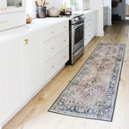 RUGGABLE Washable Vintage Area Rug – Kamran Royal Blue 8 ft Round, - Image 2