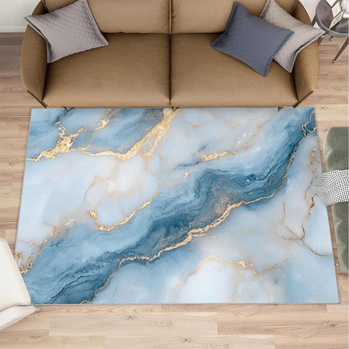 3x5 Abstract Marble Dorm Rug by Unknown
