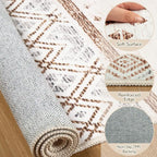 BESTSWEETIE 9x12 Area Rugs for Living Room Washable Moroccan Farmhouse Neutral - Image 2