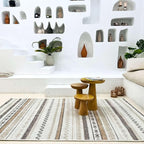 Alfa Rich 3x10 Beige Gray Washable Area Rugs - Image 3