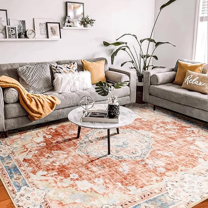 MUJOO 8'x10' Area Rugs for Living Room Large Washable Rug Boho Carpet 8'x10' by MUJOO