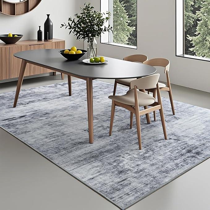 Toneed Abstract Area Rug 8x10 Modern Washable Rug Soft Non Slip Rug Low Pile - Image 2