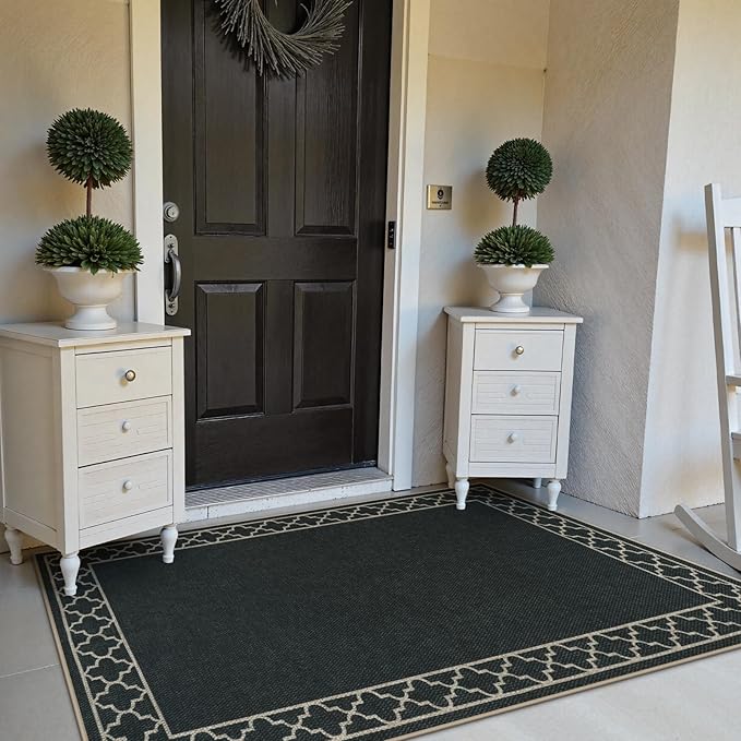 OJIA Easy Jute Front Door Mats Black Outdoor Rug 3x5, Washable Entryway Rug - Image 6