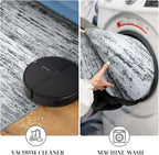 Modern Abstract Bedroom Runner Rug 2x7, Non-Slip Soft Thin Faux Wool Mat - Image 6