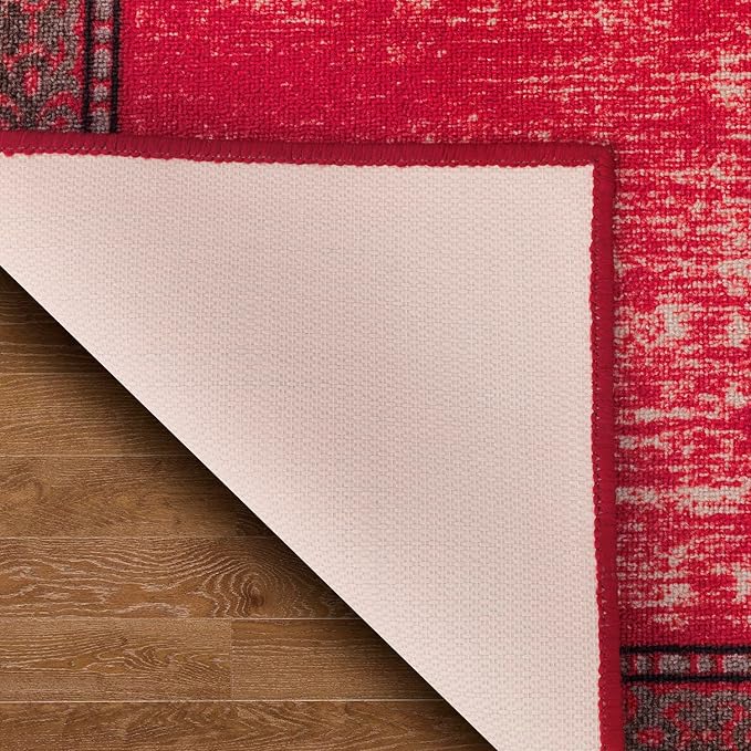 Antep Rugs Alfombras Bordered Modern 2x10 Non-Slip Low Pile Rubber Backing - Image 4